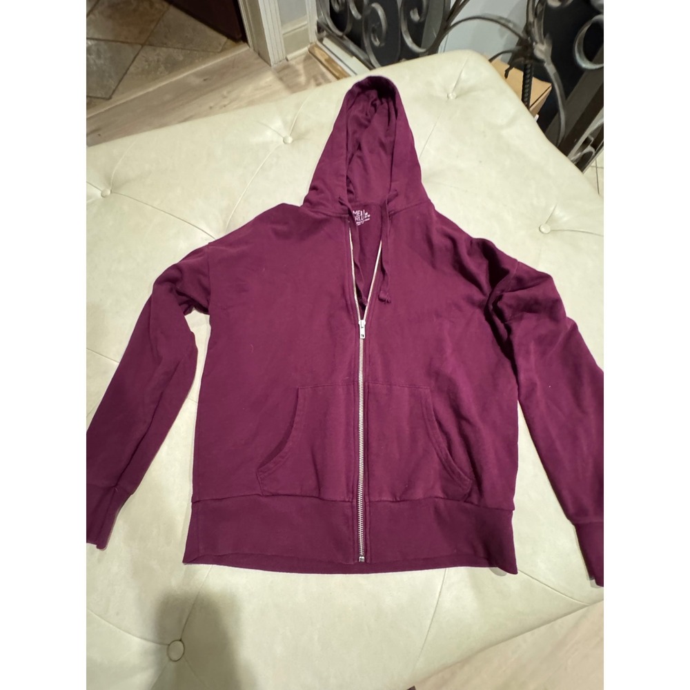 Time and Tru Womens Full Zip Hoodie Plum Purple Sweatshirt Size M 8-10
